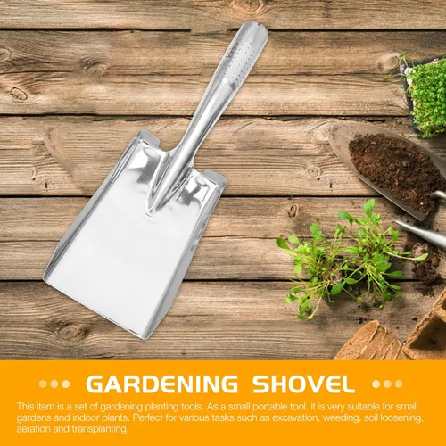 Miniatura 4 de Generic Pala de jardín de acero inoxidable - Mini paleta de mano para plantar trasplante y aflojar el suelo - Herramienta duradera de jardinería al