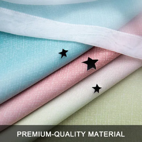 Miniatura 6 de Cortinas de tela con estrellas brillantes para niños, cortinas de princesa para sala de estar, cortinas opacas para ventana, cortina opaca