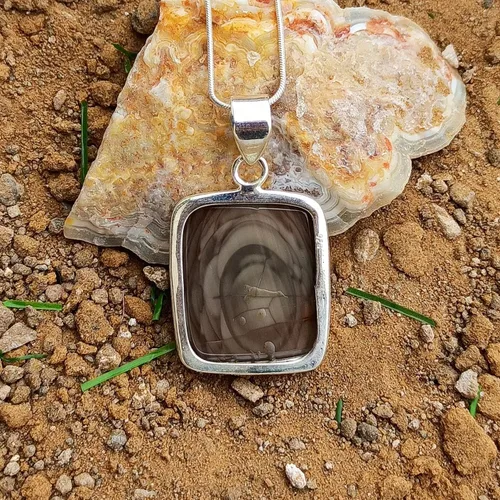 Miniatura 4 de PEDRAJEWELS - Colgante de jaspe imperial de calidad rara de plata de ley 925, collar de jaspe imperial, colgante de piedras preciosas de 1.220 x