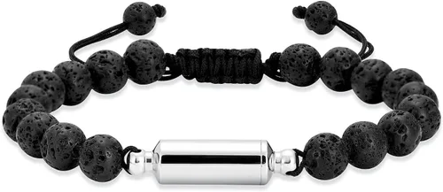 Miniatura 11 de Hearbeingt Pulsera de urna de cremación para cenizas de cuerda ajustable, pulsera cilíndrica para cenizas para hombres y mujeres, pulsera