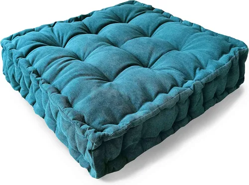 Verpert Almohada de suelo de 25 x 25 pulgadas, cojín cuadrado de meditación asiento de suelo para adultos, cojín de asiento acolchado de gran tamaño