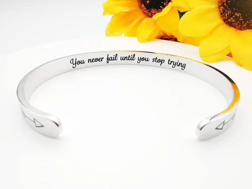 Miniatura 113 de Pulseras inspiradoras para mujer, joyería de acero inoxidable, con refranes, pulsera motivacional con mensaje oculto, pulseras grabadas para mejor