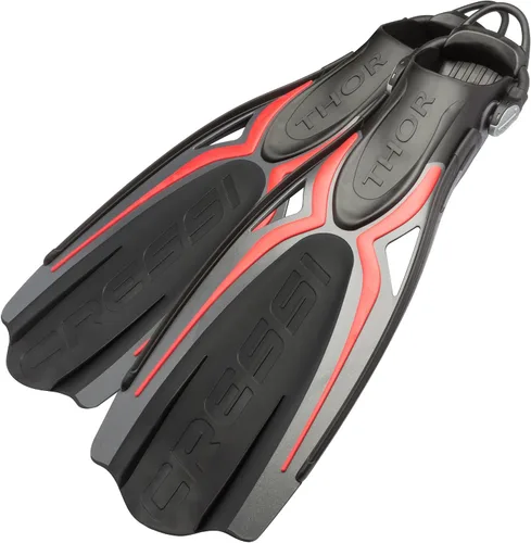 Miniatura 8 de Cressi Aletas de tacón abierto para adultos con correa elástica para buceo - Fuerza, potencia, comodidad, estética, ligereza - Thor EBS: Made in