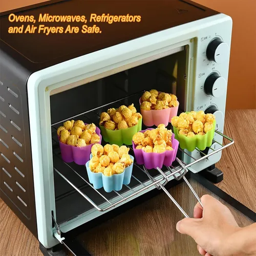 Miniatura 5 de 36 PCS Moldes para Hornear en Forma de Flor de Silicona Grado Alimenticio Antiadherente Mini Bandejas para Cupcakes, Pudines, Chocolates