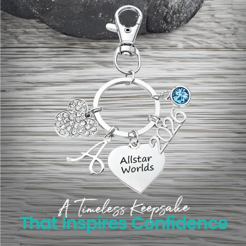 Miniatura 3 de Infinity Collection - Llavero personalizado con cremallera Allstar Cheer 2025 - Regalo de animadora, llavero para todos los participantes de Star