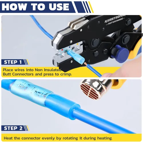 Miniatura 3 de 330 piezas haisstronica Conectores de tope termoencogibles impermeables grado marino, kit de conectores de cable eléctrico con aislamiento de cobre