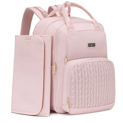 Miniatura 13 de Mochila para pañales Qualyphant - Bolsa de pañales extra grande para 2 niños gemelos (expandible 30-38L) - Mochila de viaje para bebé con cambiador