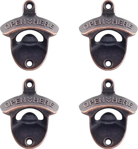 Miniatura 36 de 15 paquetes clásicos de abridor de tapa de cerveza montado en la pared, abridor de botellas negro con tornillo, abridor de tapas de botellas
