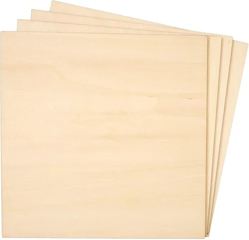 Bright Creations Cuadrados finos de madera de 8 x 8 pulgadas para manualidades de bricolaje, madera contrachapada de tilo sin terminar de 1/4 de