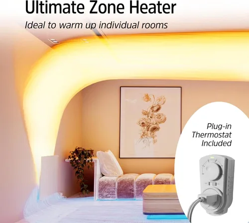 Miniatura 7 de EconoHome - Calentador de pared por convección con termostato - Panel calefactor de pared eléctrico montado de 250 W - Modelo actualizado, 120 V