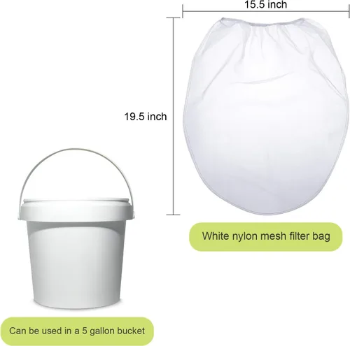 Miniatura 3 de Boao Bolsas de filtro de pintura, bolsas de filtro de pintura de malla fina blanca, filtro de cubo desechable con parte superior elástica