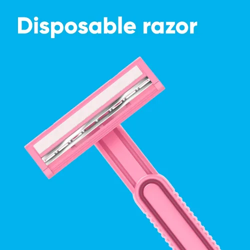 Miniatura 3 de Gillette, Daisy, Clásica máquina de afeitar para mujeres desechables, (1 muestra gratis Simply Venus, color rosa), 12 unidades, Daisy