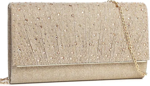 Miniatura 9 de DETARA Bolsos de noche para mujer, con lentejuelas y purpurina para mujer, bolso de mano brillante, bolso formal para boda, fiesta, baile