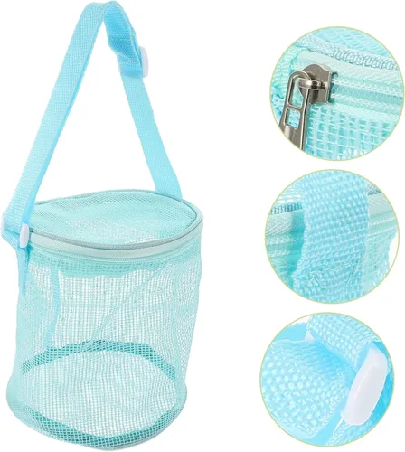 Miniatura 6 de Bolsa de playa para niños y niñas al aire libre, cubo de juguete de malla, organizador de almacenamiento de playa, guarda los juguetes en su lugar