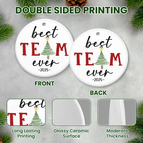 Miniatura 4 de TEEZWONDER Regalos para compañeras de trabajo y amigas - Adornos navideños de cerámica 2025 para decorar el árbol - Regalo de Navidad y cumpleaños