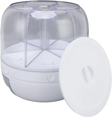 Miniatura 9 de Kufoo - Contenedor de almacenamiento de arroz y granos de 6 rejillas, dispensador de cereales giratorio de 360° con tapa, resistente a la humedad