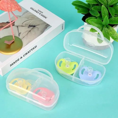 Miniatura 3 de Accmor Funda para chupete, contenedor para chupete puede almacenar 2 chupetes, funda para chupete de bebé para viajes, sin BPA, transparente