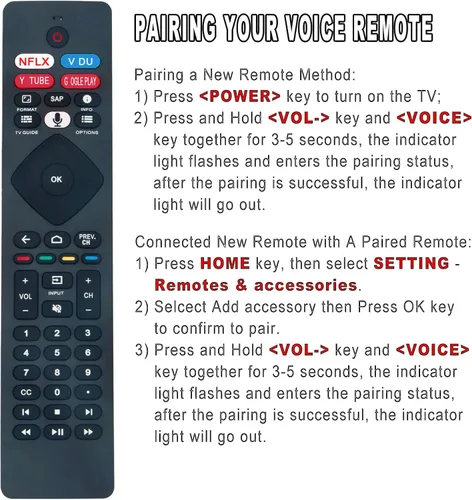 Miniatura 4 de Reemplazo de control remoto de voz RF402A-V14 para Philips Android TV 43PFL5604/F7 43PFL5704/F7 50PFL5604/F7 50PFL5704/F7 55PFL5604/F7 55PFL5704/F7