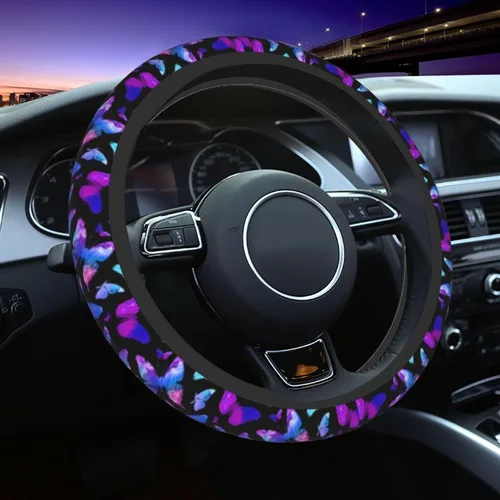 Miniatura 10 de Funda para volante MINIOZE de ojos malvados azules con luna mágica, accesorios para automóvil, linda para mujeres y niñas, universal de 15 pulgadas