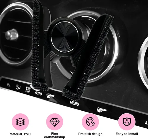 Miniatura 3 de Pack-1 soporte para teléfono móvil para automóvil, soporte de navegación con diamantes de imitación para aire acondicionado, soporte de teléfono
