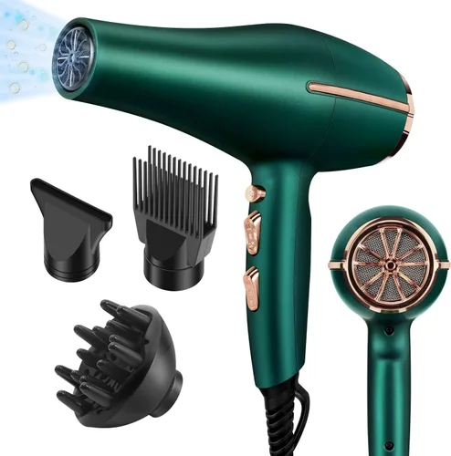 Miniatura 7 de Secador de pelo de 2000 W, con difusor concentrador de peine para mujeres y hombres, secador de pelo silencioso iónico negativo con potente motor
