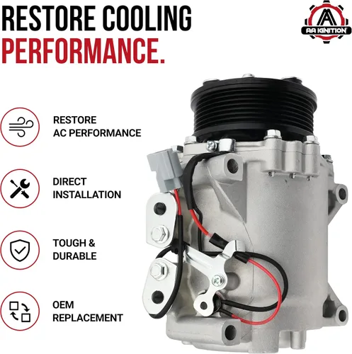 Miniatura 2 de Compresor de CA Honda CRV - Compatible con vehículos Honda CR-V 2002-2006, 2.4L - Reemplaza al compresor de aire acondicionado HVAC 10663AC