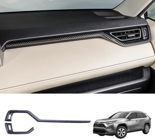Miniatura 7 de Blazeray Cubierta de lentejuelas de botón de fibra de carbono para volante de automóvil, accesorios interiores para Toyota RAV4 2019 2020 2021 2022