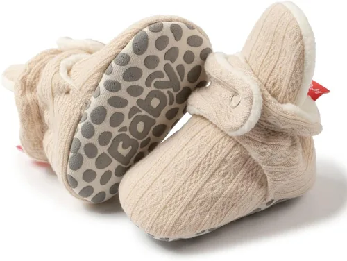 Meckior - Calzado de invierno de polar cálido para recién nacidos, pantuflas para los que empiezan a caminar, para niños y niñas