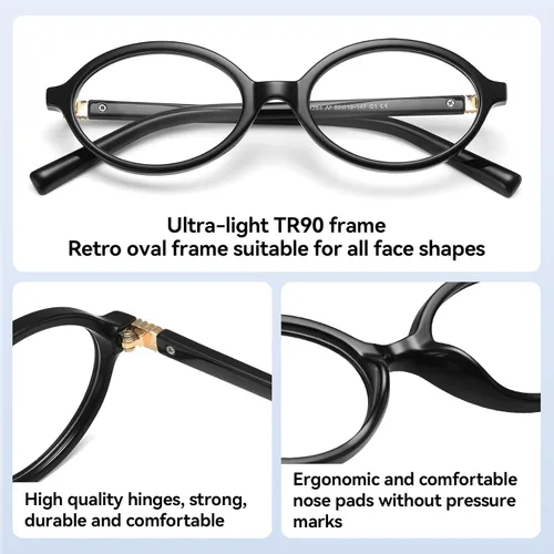 Miniatura 4 de Dollger Oval Blue Light Glasses for Women Men Fashion Retro 90s Small Frame Computer Glasses