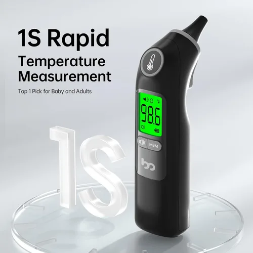 Miniatura 6 de Termómetro de oído de la familia femometer, termómetro de oído altamente preciso para niños, adultos y bebés, 30 recordatorios de memoria, resultado