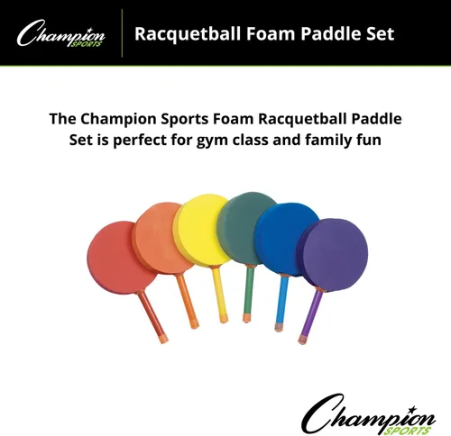 Miniatura 4 de Champion Sports Plastic & Foam Racket Sets – Durable, Lightweight Paddles for Youth Play & PE, Paddleball, Racquetball