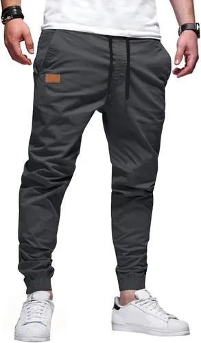 JMIERR Pantalones deportivos informales para hombre, de gabardina o sarga de algodón, con cordón de ajuste, tipo cargo, para senderismo, exteriores