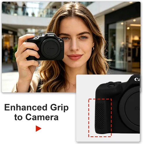 Miniatura 5 de Leayjeen Funda protectora de silicona compatible con cámara Canon EOSR50, carcasa protectora de silicona suave para cámara R50, con cubierta