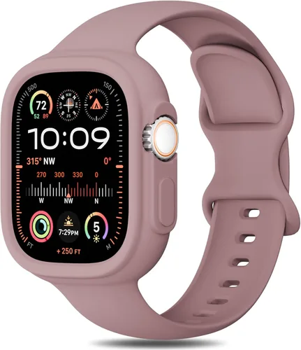 Miniatura 23 de Keebowz Funda Protectora de Silicona Compatible con Apple Watch de 38mm 40mm 41mm 42mm 44mm 45mm 46mm 49mm, Mujeres y Hombres, Correa Deportiva