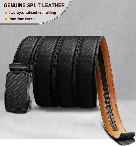 Miniatura 3 de BULLIANT - Cinturón con diseño ajustable de trinquete deslizante para hombre para usar con pantalón de vestir Oxford
