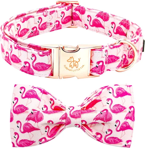 Miniatura 42 de Collar para perro Elegant Little Tail con moño, estampado de pepinillos, collar de moño lindo para perros pequeños eneldo