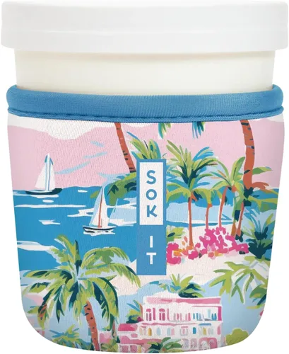 Miniatura 65 de Sok It IceCreamSok - Funda de neopreno aislada (flores abstractas, pintas de helado cónicas)