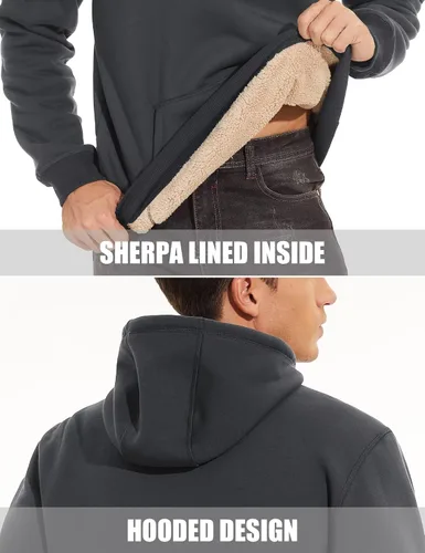 Miniatura 5 de MAGCOMSEN Sudadera con capucha de forro polar Sherpa para hombre