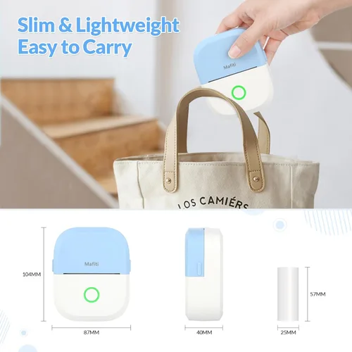 Miniatura 7 de mafiti Mini impresora adhesiva portátil térmica sin tinta inalámbrica Bluetooth para teléfono con dibujo AI, para notas de estudio, fotos, álbumes