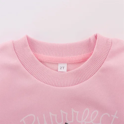 Miniatura 3 de NUBEEHOHO Sudaderas para niñas pequeñas, cuello redondo, sin botones, de manga larga, para invierno, casual, ropa 2T-7T