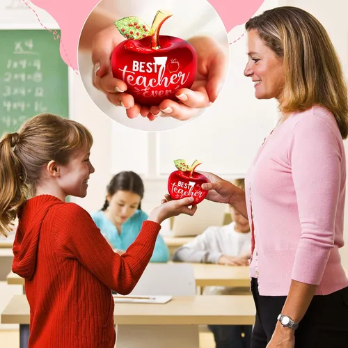 Miniatura 4 de Yookeer Regalos de agradecimiento para profesores, pisapapeles acrílico de manzana de 3 pulgadas, el mejor regalo para profesores, regalo