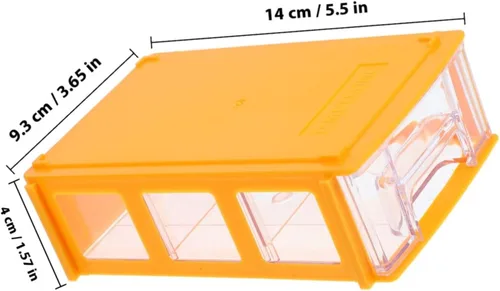 Miniatura 3 de Caja organizadora de cajones de escritorio modular apilable con múltiples contenedores de almacenamiento de plástico amarillo compacto
