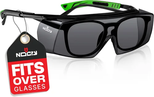 NoCry Gafas de Seguridad Tintadas Sobre Anteojos para Hombres y Mujeres con Lentes Envolventes Antiarañazos — Certificadas UV400 y ANSI Z87 —