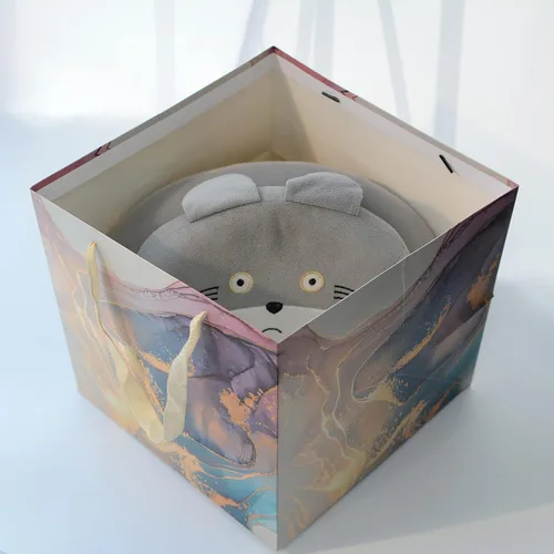 Miniatura 6 de Bolsa de regalo extragrande, bolsa grande cuadrada reutilizable de 11.8 pulgadas con asa, para bodas, cumpleaños, regalos, regalo del día del padre