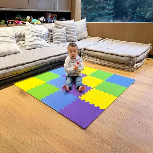 Miniatura 14 de MioTetto Tapete de juego para bebé, baldosas de espuma suave para el suelo para niños. Baldosas de espuma entrelazadas ajustables, se adapta a