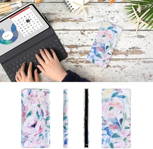 Miniatura 146 de HUA ANGEL Billetera para mujer, ultra delgada y delgada, con bloqueo RFID, tarjetero de crédito, doble embrague, carteras largas, regalo para A-ámbar