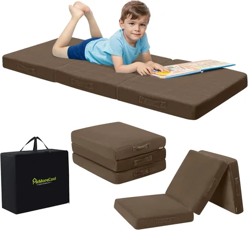 Miniatura 29 de MeMoreCool Colchón de suelo plegable para niños, Glow de 57x22 pulgadas, colchoneta para dormir y guardería para niños pequeños, futón plegable