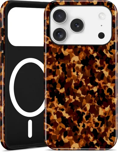 Miniatura 78 de Jusy Compatible con MagSafe Brown Tortoise Shell Print Phone Case para iPhone 7/8/SE, funda protectora magnética de lujo de TPU suave