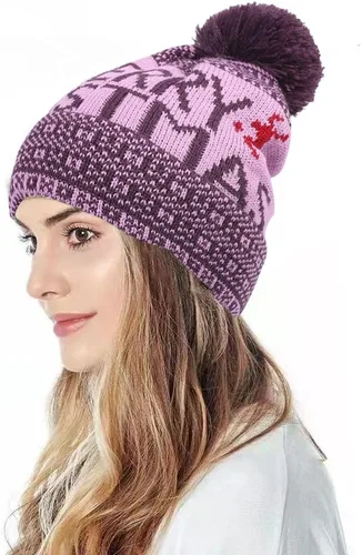 Miniatura 2 de Gorro de punto grueso suave y cálido para mujer y hombre, para otoño e invierno