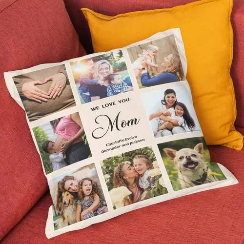 Miniatura 2 de Bivei Funda de almohada personalizada con imagen y texto, almohada decorativa personalizada para mamá, funda de almohada personalizada para fotos